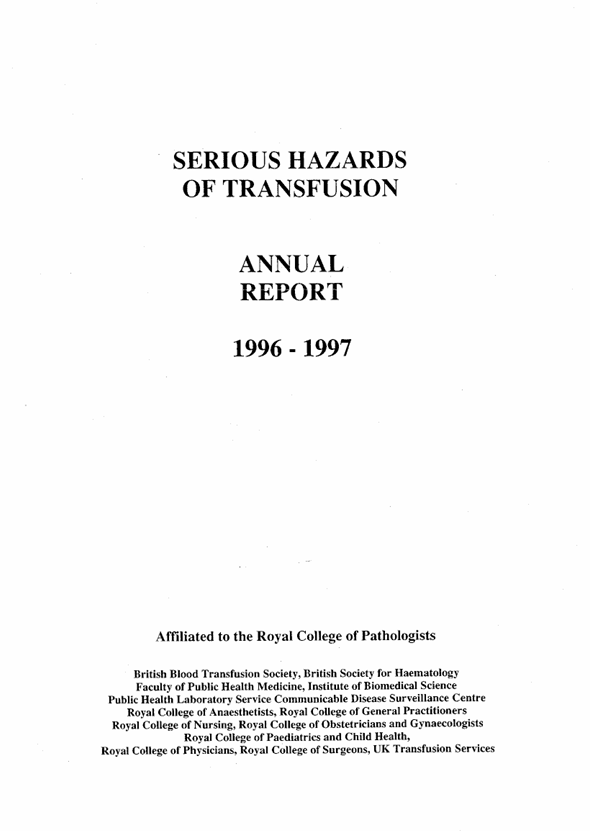 Annual SHOT Report 1996-1997